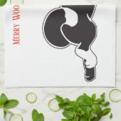 Joyeuse serviette de cuisine de Noël de Woowoo (Plié)