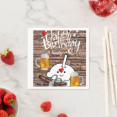 Joyeuse serviettes en papier d'anniversaire, bière (En situation)
