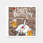 Joyeuse serviettes en papier d'anniversaire, bière (Devant)