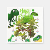 Joyeuse serviettes en papier d'anniversaire, Dinos (Devant)