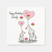 Joyeuse serviettes en papier d'anniversaire, éléph (Devant)