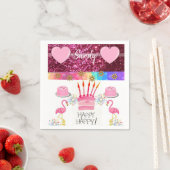 Joyeuse serviettes en papier d'anniversaire, Flama (En situation)