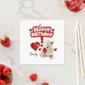 Joyeuse serviettes en papier d'anniversaire, Ours (En situation)