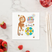 Joyeuse serviettes en papier d'anniversaire, singe (En situation)