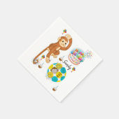 Joyeuse serviettes en papier d'anniversaire, singe (Coin)