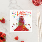 Joyeuse serviettes en papier d'anniversaire, tapis (En situation)