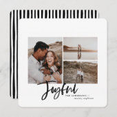 Joyeuse simple élégante carte de noël multi photo (Devant / Derrière)