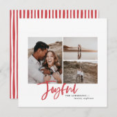 Joyeuse simple élégante carte de noël multi photo (Devant / Derrière)