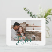 Joyeuse simple élégante carte de noël multi photo (Debout devant)