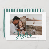 Joyeuse simple élégante carte de noël multi photo (Devant / Derrière)