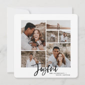 Joyeuse simple élégante carte de noël multi photo (Devant)