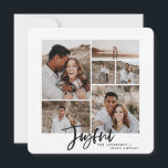 Joyeuse simple élégante carte de noël multi photo<br><div class="desc">fêtez les fêtes avec cette belle carte multi photo de noël. Avec un design élégant, propre et éditable collage photo, il a une sensation élégante, moderne, minimale. tous les détails peuvent être modifiés pour vos détails personnels, y compris le nom de famille, les photos et l'année pour le rendre spécial....</div>