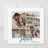 Joyeuse simple élégante carte de noël multi photo (Devant)