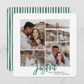 Joyeuse simple élégante carte de noël multi photo (Devant / Derrière)