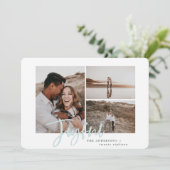 Joyeuse simple élégante carte de noël multi photo (Debout devant)