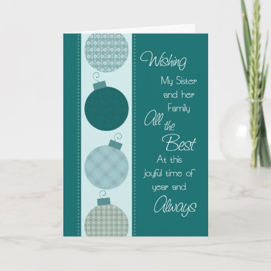 Joyeuse Soeur de Noël & Carte de Noël familiale (Devant)