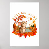 Joyeuse Souris Mignonne d'Automne - Art Mural (Devant)