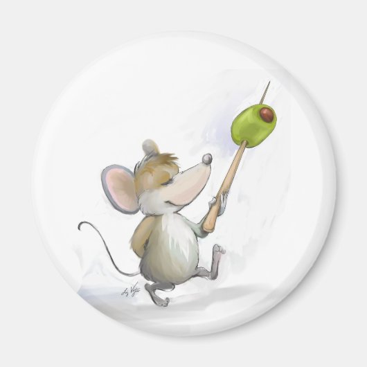 Joyeuse souris Moe avec aimant Olive (Devant)