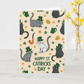 Joyeuse St Catricks Day Carte Féline (Fleur jaune)