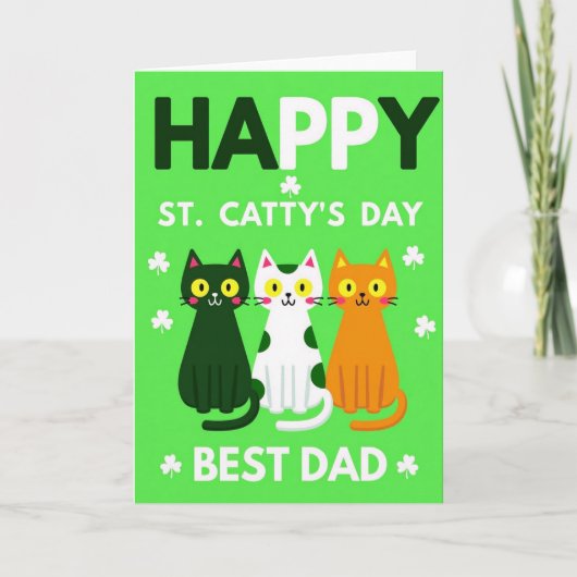 Joyeuse St Catty's Day Meilleure Carte Papa (Devant)