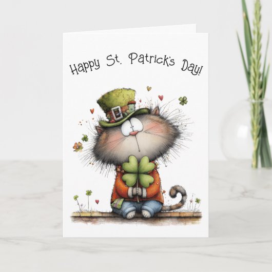 Joyeuse St. Patrick - Chat - Cartes de vœux (Devant)
