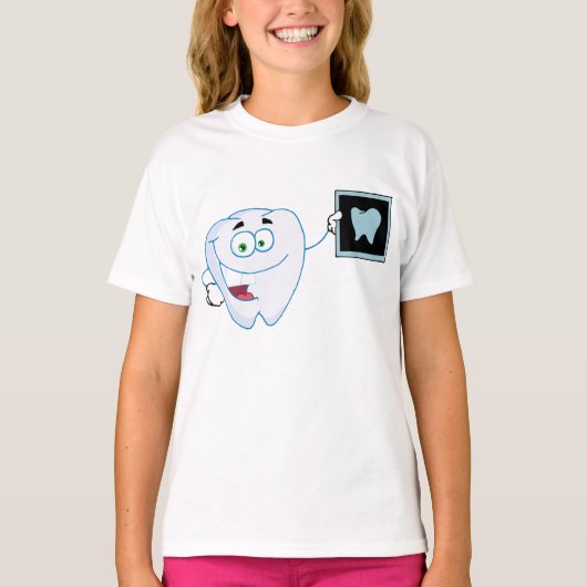 Joyeuse T-shirt fille à dents blanches (Devant)