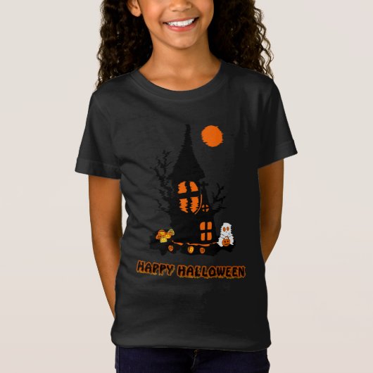 Joyeuse T-shirt fille d'Halloween (Devant)