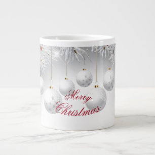 Joyeuse tasse à café de Noël avec sphères grises