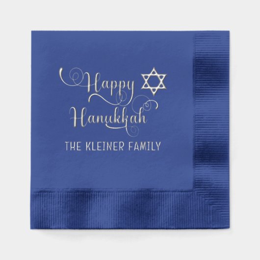 Joyeuse typographie de Hanukkah #10 Nom de famille (Recto)