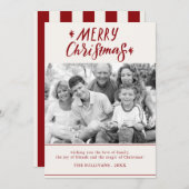 Joyeuse Typographie de Noël Photo Carte de vacance (Devant / Derrière)