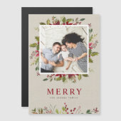 Joyeuse verdure | Carte photo de vacances magnétiq (Devant / Derrière)