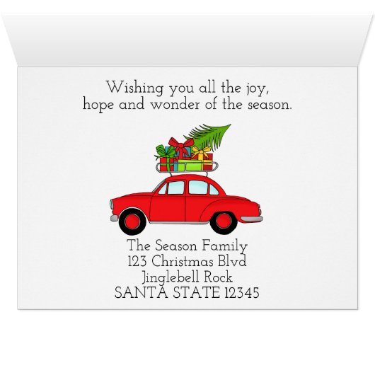 Joyeuse voiture Vintage de Noël (Intérieur Horizontal (Bas))