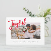 Joyeusement brossé Carte photo de vacances (Debout devant)