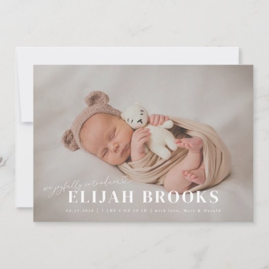 Joyeusement présenter le Faire-part de naissance d (Devant)