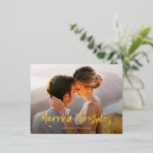 Joyeusement tiré Marié Noël Real Foil Carte postal (Debout devant)