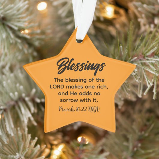 Joyeuses Bénédictions de Noël Bible Verse Orange S (Arbre)