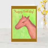 Joyeuses cartes d'anniversaire avec un jeune cheva (Fleur jaune)