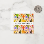 Joyeuses cartes d'anniversaire, mignonette, stock  (Devant/Arrière en situation)