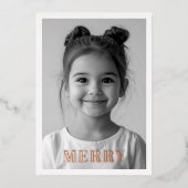 Joyeuses cartes de Noël Rose or | Vacances élégant (Recto)