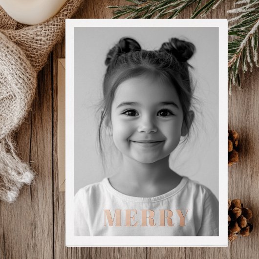 Joyeuses cartes de Noël Rose or | Vacances élégant