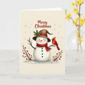 Joyeuses cartes de Noël Snowman (Fleur jaune)