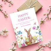Joyeuses Cartes de Pâques Bunny Pâques Pink Printe