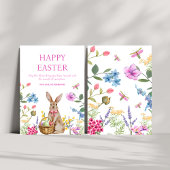 Joyeuses Cartes de Pâques Bunny Pâques Pink Printe