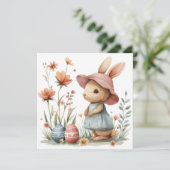 Joyeuses cartes de Pâques, oeufs de Pâques lapins (Debout devant)