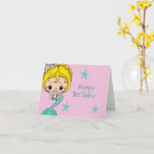 Joyeuses cartes de sirène d'anniversaire (Fleur jaune)