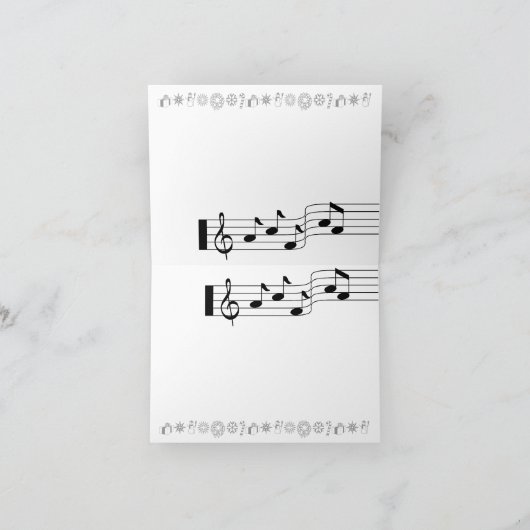 Joyeuses cartes de vacances musique note score bla (Intérieur)