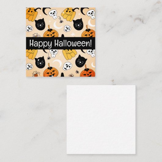 Joyeuses cartes d'halloween, mignonette, stock en (Devant / Derrière)