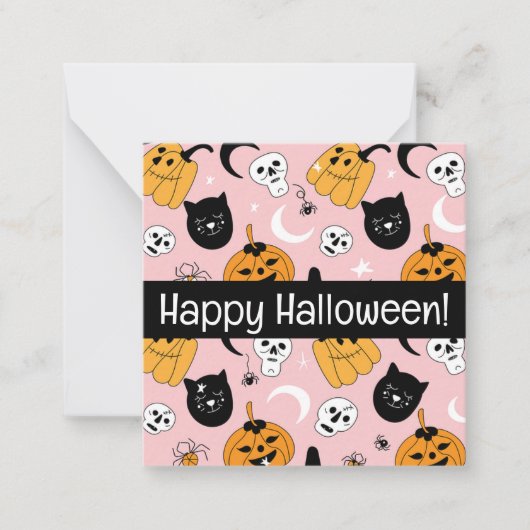 Joyeuses cartes d'halloween, mignonette, stock en  (Devant)