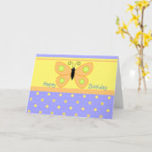 Joyeuses Cartes Papillon d'anniversaire (Fleur jaune)