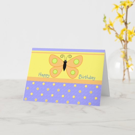 Joyeuses Cartes Papillon d'anniversaire (Fleur jaune)